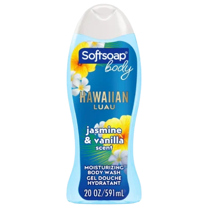 Softsoap Moisturizing Body Wash Hawaiian Luau, Jasmine and Vanilla Scent, 20 oz Bottle